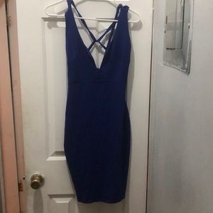 Royal Blue crisscross back midi